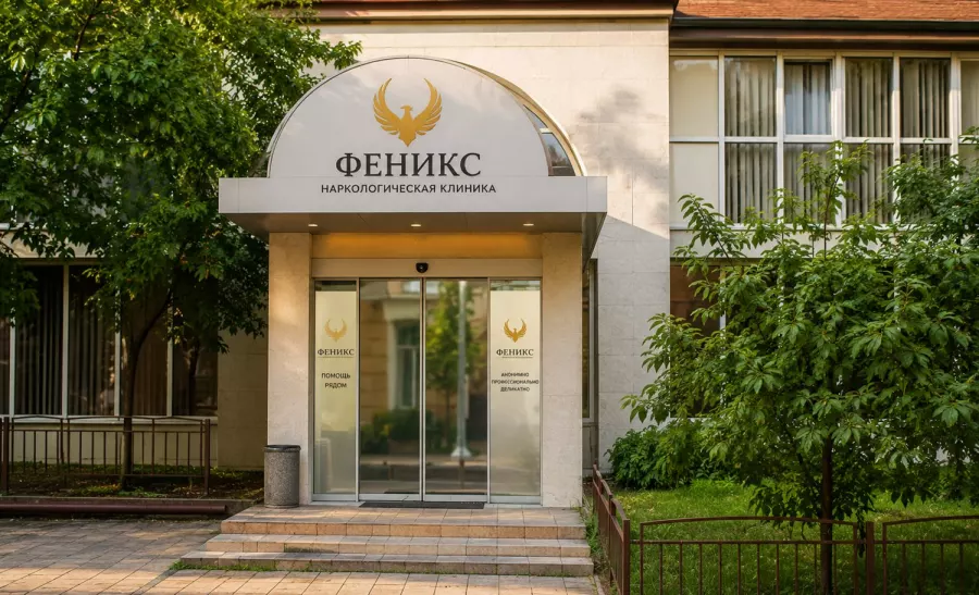 Вход в наркологическую клинику «Феникс» в Подпорожье